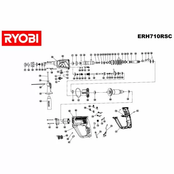 Ryobi ERH710RSC Spare Parts List Type: 5133000653